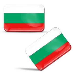 2 x Calcomanías Adhesivas 3D Gel Cúpula Bicicleta Coche Moto Casco Laptop Bandera de Bulgaria - Imagen 1 de 7