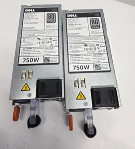 2 QTY Dell 05NF18 80 Plus Platinum 750W Server Switching Power Supply D750E-S1 - Picture 1 of 3
