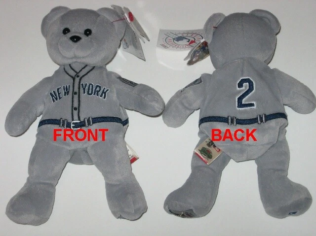 DEREK JETER New York Yankees EXTREMELY Limited Edition Grey Beanie Bear FREE S&H - Image 1 of 1