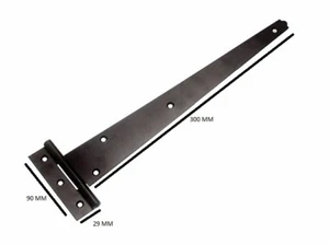 Tor Schuppentür T-Stück T-Scharnier 12 Zoll 300mm schwarz + Schrauben Menge 1 Paar - Bild 1 von 1