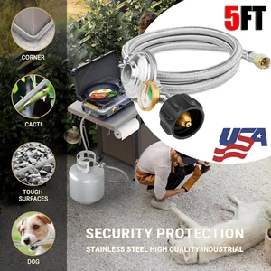 5 FT LP Propane Quick Connect Hose Gas Grill Hose for LB Appliance 3/8 Female - Picture 1 of 10