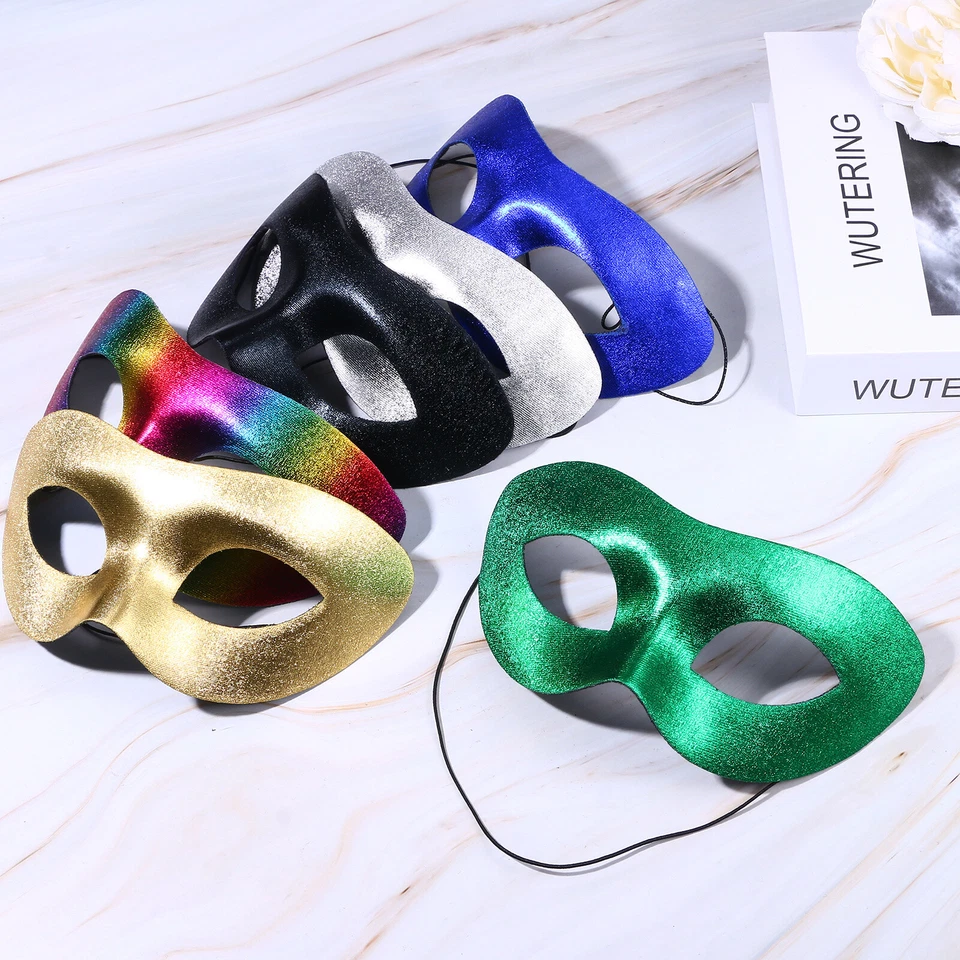 6pcs Masquerade Venetian Masks for Men Women Prom Party Mardi Gras Carnival Mask - Image 1 of 4