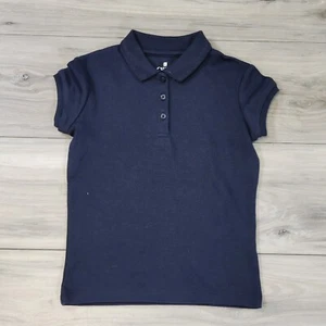 Chaps Polo Shirt Girls Large 6 Navy New - Picture 1 of 6