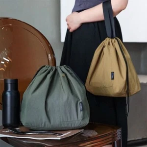 Nylon+Polyester Lunch Bags Large Capacity Drawstring Lunch Pack Outdoor - Picture 1 of 12
