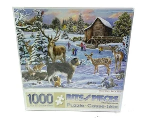 Bits And Pieces Large Format 300 Piece Puzzle "Snow Day, Let's Play" NEW - Picture 1 of 7