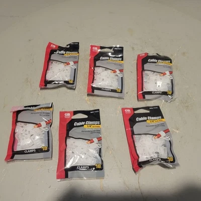 Lote de 6 abrazaderas de cable Gardner Bender 1/4", 18pk, PPC-1525 Foto 1 de 4