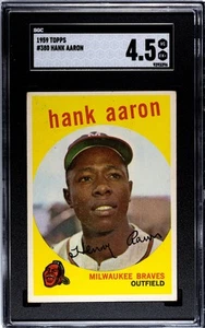 1959 Topps #380 Hank Aaron SGC 4.5 Milwaukee Braves HOF Baseball Card (3396) - Picture 1 of 2