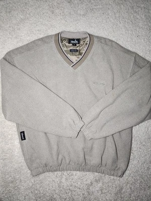 Suéter de golf Ashworth cuello en V beige logotipo de Williams L resistente al viento y al agua Foto 1 de 4