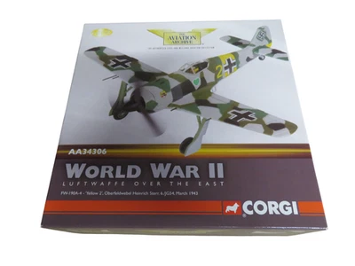 CORGI AA34306 1/72 FW-190A-4 "YELLOW 2" OBERFELDWEBEL HEINRICH STERR - NEW - Image 1 of 4