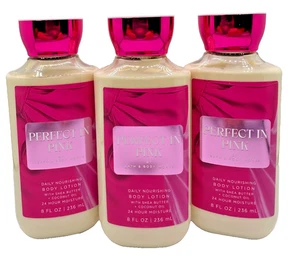 Bath & Body Works Menge 3 Flaschen PERFECT IN PINK tägliche Körperlotion Creme 8 Oz. - Bild 1 von 4