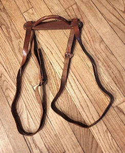 Antique Adjustable Leather Book Carrier 1880s Handle 10in X 1 3/8in - Picture 1 of 4