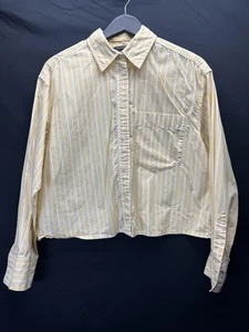 Banana Republic Hemd Herren Medium gelb weiß gestreift Button Down cropped - Bild 1 von 7