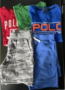 Boy's Polo By Ralph Lauren T Shirt/Sweat Shorts Size M(10-12)Lot Of 5 - Picture 1 of 11