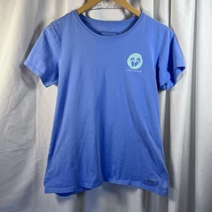 Life Is Good Women Crew Neck Cotton T-Shirt Crew Med “LOVE”. EUC Crusher Lite - Picture 1 of 9