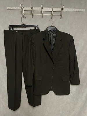 Traje Tom James Hombre 40L Oliva Ojo de Pájaro Franela A Medida Puño de Cirujano P 34X29 Lujo Foto 1 de 4