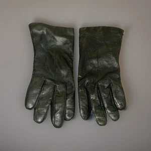 Vintage Damen Leder Handschuhe gefüttert warm smart Damen Retro 90er schwarz - Bild 1 von 5