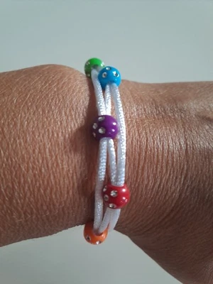 Armband Damen,Mädchen, Länge 19 cm  Satin,Mit Perlen - Bild 1 von 2