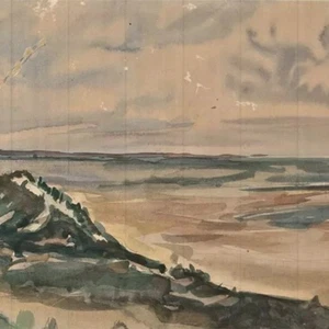 Landschaft Küstenlandschaft unsigniert Aquarell 20 Jhd - Picture 1 of 3