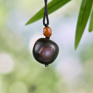 Regalo de Navidad China Mongolia Interior Gobi Ojo Bandas Ágata Espécimen Colgante - Imagen 1 de 2