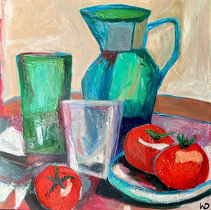ORIGINAL OIL PAINTING NEW 30cm X 30cm STILL LIFE LANDSCAPE ART By Artist DRAWING - Picture 1 of 5