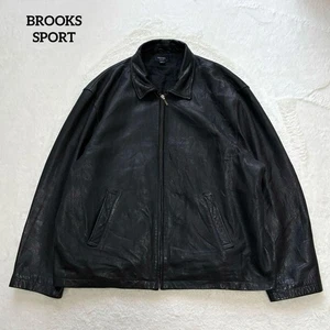 Brooks Brothers Leather Sports Jacket XXL Heavyweight 90s Used - Picture 1 of 12
