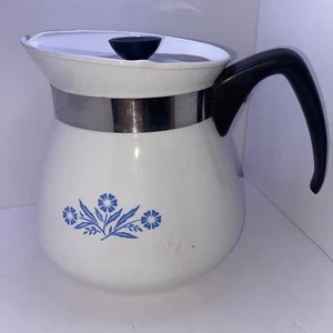 🌹1960s Vintage Corning Ware Blue Cornflower 6 Cup Teapot with lid - Picture 1 of 4