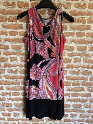 Ronni Nicole Women's Sleeveless Dress Red/Black/White/ Floral Print Size 12 - Image 1 of 4