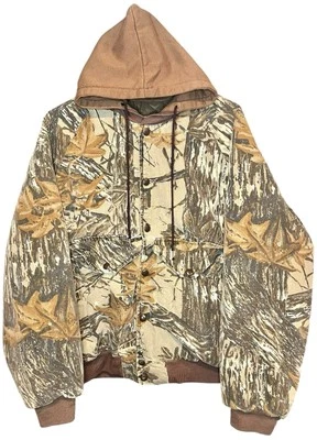Vintage 90s RedHead RealTree Camo Jacket Mens Size Large USA Greenleaf Hooded - Image 1 of 4