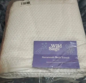 3 neue WEISS Wild Salbei Savanne schnelltrocknend 90 % Baumwolle BADETÜCHER  - Bild 1 von 4