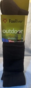 1 Pair Men’s Fox River Outdoor CuffSox X-Large Size 12-141/2 Black 8” Boots New - Picture 1 of 9