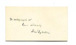 Autograph EDWARD EGGLESTON Signature on card 1894-97 Author Hoosier Series - Imagen 1 de 2