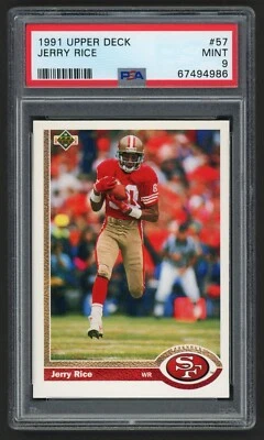 Jerry Rice #57 1991 cubierta superior San Francisco 49ers Hof Wr Goat PSA 9 como nuevo Foto 1 de 3
