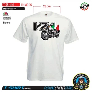 T-SHIRT fits Moto Guzzi V7 motorcycle style white TH MG D5 - Picture 1 of 2