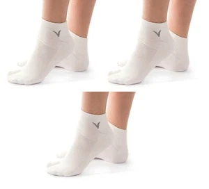 Athletic Flip Flop Tabi Socks - White Ankle (3 Pairs) - Picture 1 of 7