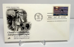 US FDC 1977 Charles A.Lindbergh Solo Transatlantic Flight - Picture 1 of 2