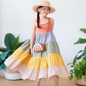 Infant Toddler Dress Baby Girls Sleeveless Clothes Rainbow Summer Sundress Dress - Picture 1 of 12