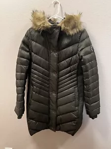 ABERCROMBIE & FITCH WOMENS DOWN FILLED PARKA JACKET COAT OLIVE SIZE M - Picture 1 of 10