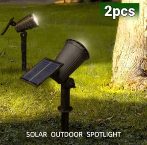 2 Pack Of Solar Outdoor Garden Spike Light Led IP65 Outdoor - White Light - Picture 1 of 7