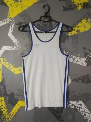 Adidas Vintage Jersey Sleeveless Shirt 80s White Mens Size S/Small ig93 - Image 1 of 4