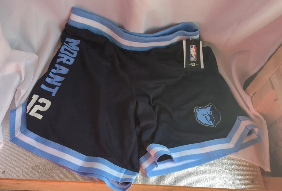 NBA Mens L Memphis Grizzlies UNK Athletic Basketball Shorts Ja Morant #12 Blue