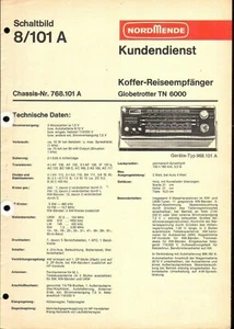 Nordmende Manuale di servizio per Globetrotter TN 6000 8.101A Copy - Foto 1 di 1