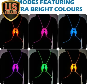 LED Reflective Running Vest with High Visibility Front Safety Light, 6 Bright... - Picture 1 of 6