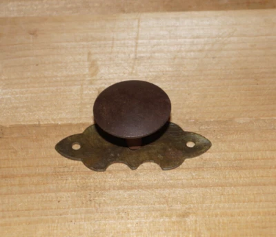 Möbelknopf  Massiv, mit Rosette, Oberfläche Antik Durchmesser 35 mm - Bild 1 von 3