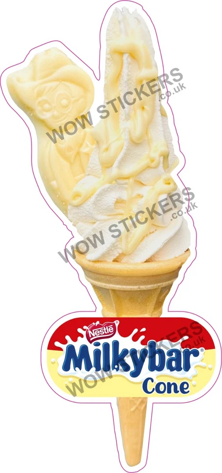 WOW Ice cream van sticker Milkybar Whippy Cone trailer shop cafe decals