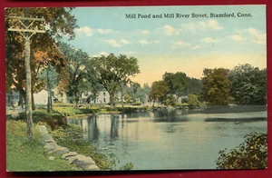 Mill Pond Mill River Street Stamford Connecticut Postcard - Picture 1 of 2