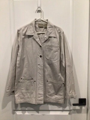 NWOT Blassport women medium beige barn jacket long sleeve 5 buttons 4 pockets * - Image 1 of 4