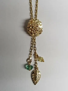 Ola Gorie 9ct Gold Kimono Pendant 18" Chain Scottish Box 9.5g Swarovski crystals - Picture 1 of 12