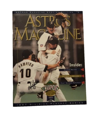 Mike Hampton Houston Astros Vintage 1997 Division Playoff Program Braves Signed - Image 1 of 3