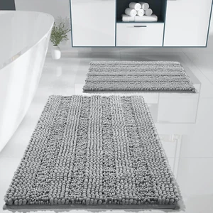 Washable Bathroom Rugs Sets 2 Piece, Non Slip Quick Dry Absorbent Bath Mat Set, - Picture 1 of 12