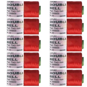 10X Silk Thread Double Bell Hot Red Colour 500mtr,Hand & machine embroidery - Picture 1 of 3